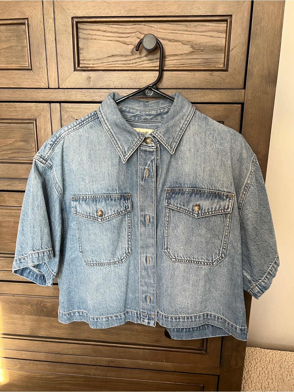 Madewell cropped denim shirt